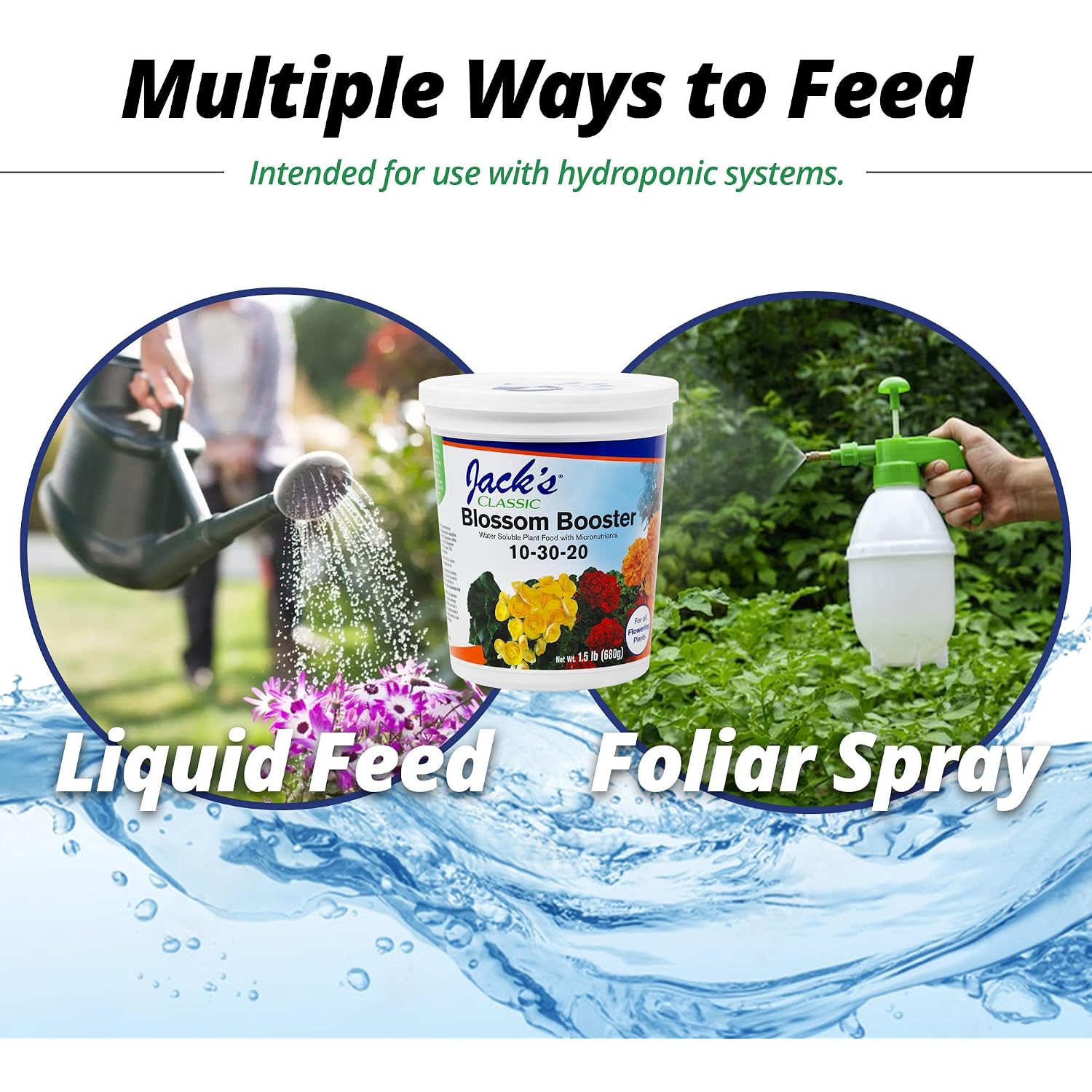 Jack'S Classic 10-30-20 Blossom Booster Water-Soluble Fertilizer With Micronutrients For Increasing Color And Quantity Of Blooms In Flowering Plants, 1.5Lbs