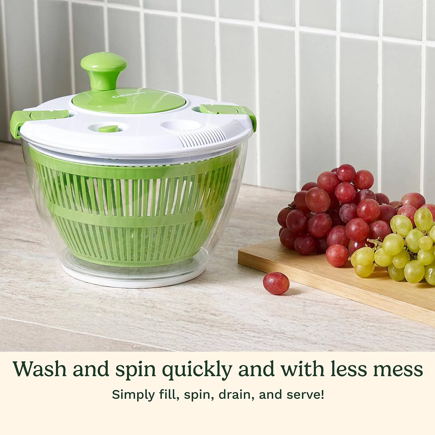 Cuisinart Salad Spinner- Wash, Spin & Dry Salad Greens, Fruits & Vegetables, 3Qt, Ctg-00-Ssas