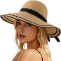 Beach Hats for Women, Wide Brim Sun Straw Hat for Women, Sun Hat UPF 50+ UV Protection