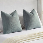 Pack Of 2 Chenille Decorative Throw Pillow Covers 18X18 Inch,Soft Cozy Striped Geometric Patterns Cushion Case,Modern Home Decor For Couch Bed Living Room,Dark Grey