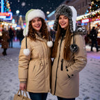 Women Faux Fur Trapper Hat with Pompoms Warm Classic Ear Flaps Fuzzy Bobble Cap Warm Outdoor Ski Snow Cap for Women and Men