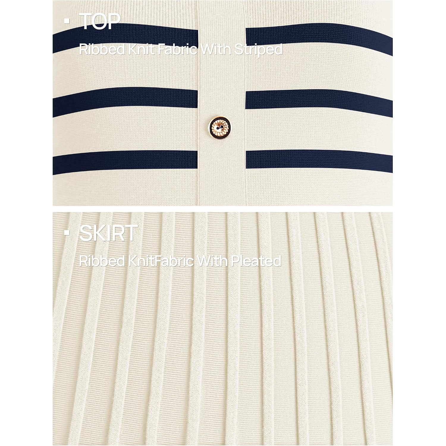 Zesica Women'S 2026 Casual Striped Midi Dress Crewneck Short Sleeve Button Ribbed Knit Swing Pleated A Line Dresses