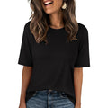 ANRABESS Women’s Half Sleeve T-Shirt Tops | Soft Stretchy Breathable Spacer Basic Tees, Business Casual Work, Travel Vacation Outfits, Summer Fall All-Season Clothing