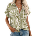 Rapbin Women'S Button Down Shirt Short Sleeve Casual Blouse Shirts V Neck Collared Tops