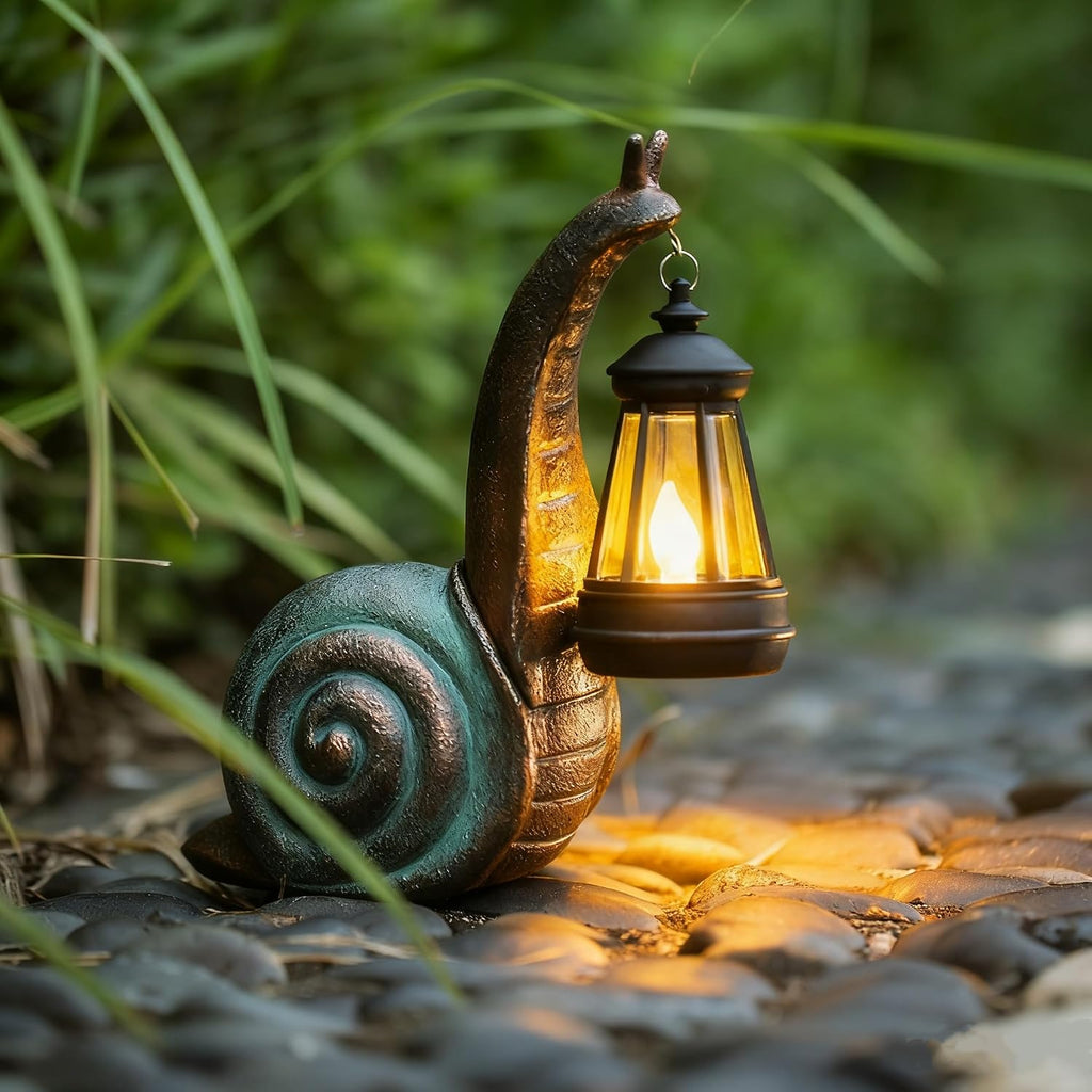 Solar Garden Snail Statue,Lawn Decor Statue For Patio, Balcony, Yard Ornament - Mothers Day Gifts For Mom Grandma Women