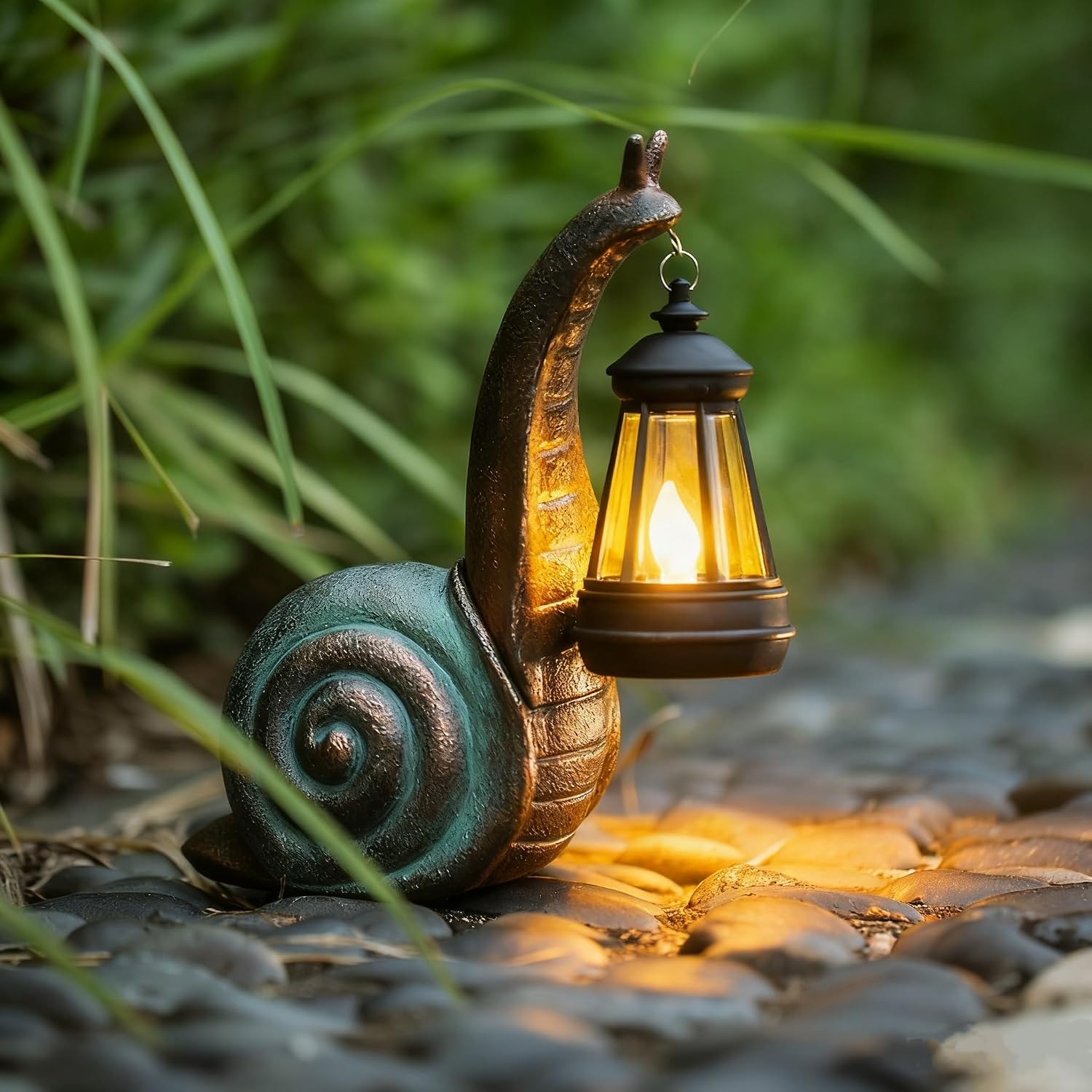 Solar Garden Snail Statue,Lawn Decor Statue For Patio, Balcony, Yard Ornament - Mothers Day Gifts For Mom Grandma Women