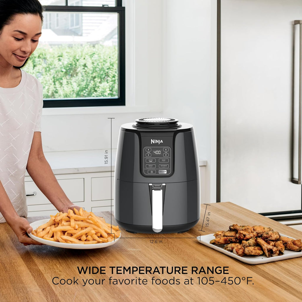 Ninja Air Fryer, 4 Qt Capacity, 4 In 1 Roast, Crisp, Reheats And Dehydrates, Dishwasher Safe Parts, 105 F To 400 F, 1550 Watt, Grey, 1 Count