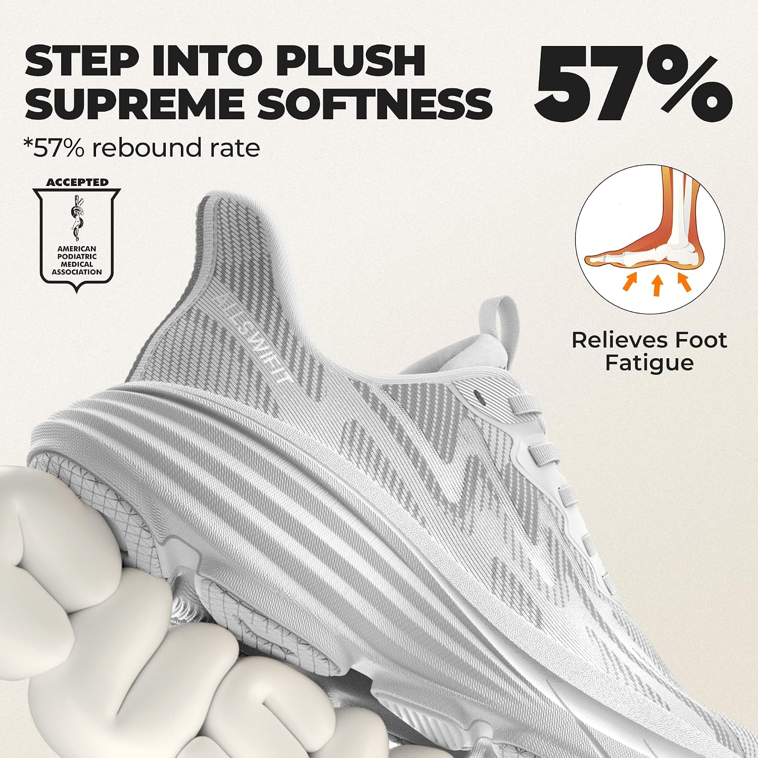 Allswifit Women'S Slip On Walking Shoes Hands-Free Cushion Running Tennis Activesolid Non-Slip Comfortable Workout Gym Athletic Fashion Sneakers