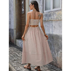 Caracilia Womens Maxi Dresses Gingham Spaghetti Strap Back Smocked Flowy Long Sundress Summer Beach Vacation Clothes 2026