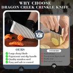 Dragon Creek Crinkle Cutter Knife - Wavy Chopper Potatoes | Crinkle Wave Fry Cutter For Vegetable Fruits Fun Carrot Chip Slicer Thanksgiving Gift Idea Stainless Steel