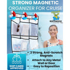 Magnetic Cruise Organizer | 15 Large Durable Pockets, Shoe Over The Door Organizer For Cruise, 3-Strong Anti-Scratch Magnets, Cruise Essentials 2026