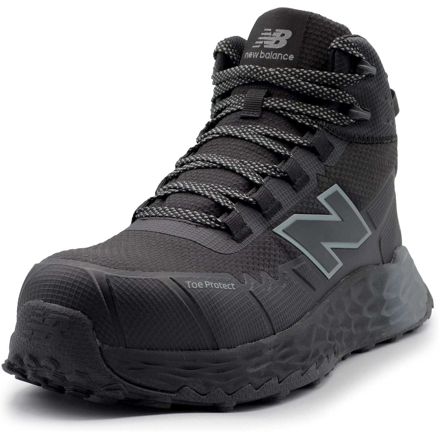 New Balance Fresh Foam Cremorne Composite Toe Safety Shoes For Men - Non Slip, Electrical Hazard - Black/Grey, Mid