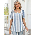 Lomon Womens Short Sleeve T Shirts Asymmetrical Neck Tops Business Blouses For Women Fashion 2026