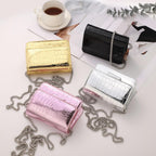 Sightor Silver Mini Crossbody Bag For Women, Pu Leather Small Evening Purse, Dressy Clutch Handbag For Nightclub Parties