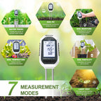 Moisture Meter For Plants, 7-In-1 Digital Soil Tester Kit With Backlit Lcd - Measures Ph, Ec, Tds, Fertility, Temp, Moisture & Sunlight, Garden Tools For Indoor & Outdoor