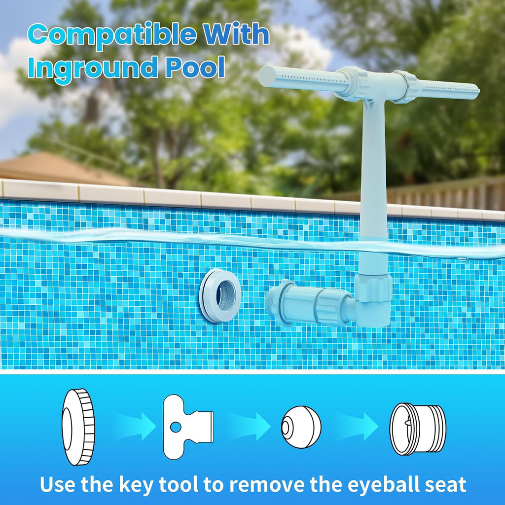Pool Fountain For Above And In-Ground Pools, Dual Spray Waterfall Sprinkler Fountain, Above Ground Pool Accessories, Adjustable Waterfall Cooling And Relaxation