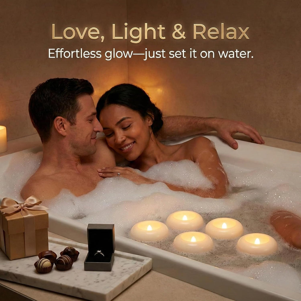 24Pcs Flameless Candles Waterproof, 200Hr 2.2”Led Tea Lights With Battery, Water-Activated Candles For Pool, Wedding Centerpieces, Bath & Spa, Home Decoration (Elegant White)