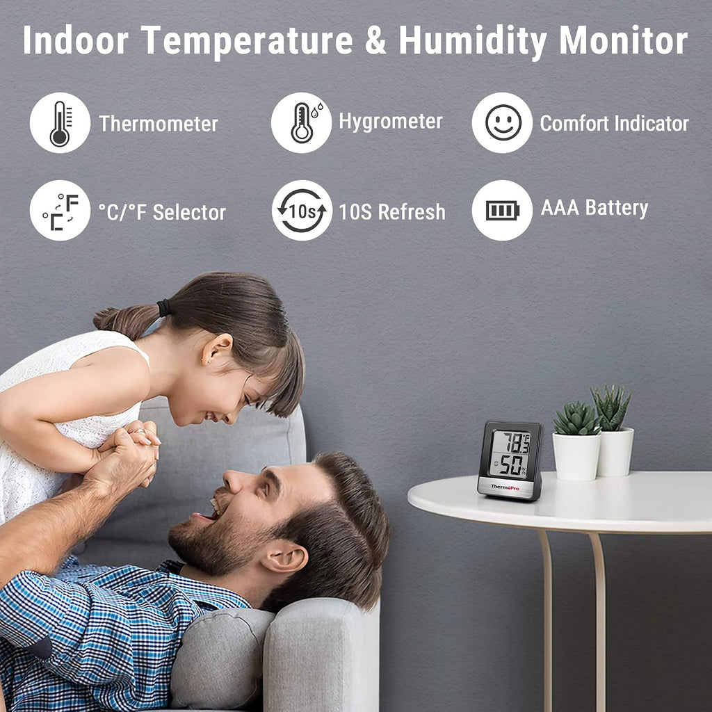 Temppro Tp49 Digital Hygrometer Indoor Thermometer | Humidity Meter Room Thermometer With Temperature And Humidity Monitor Mini Hygrometer (Previously Thermopro)