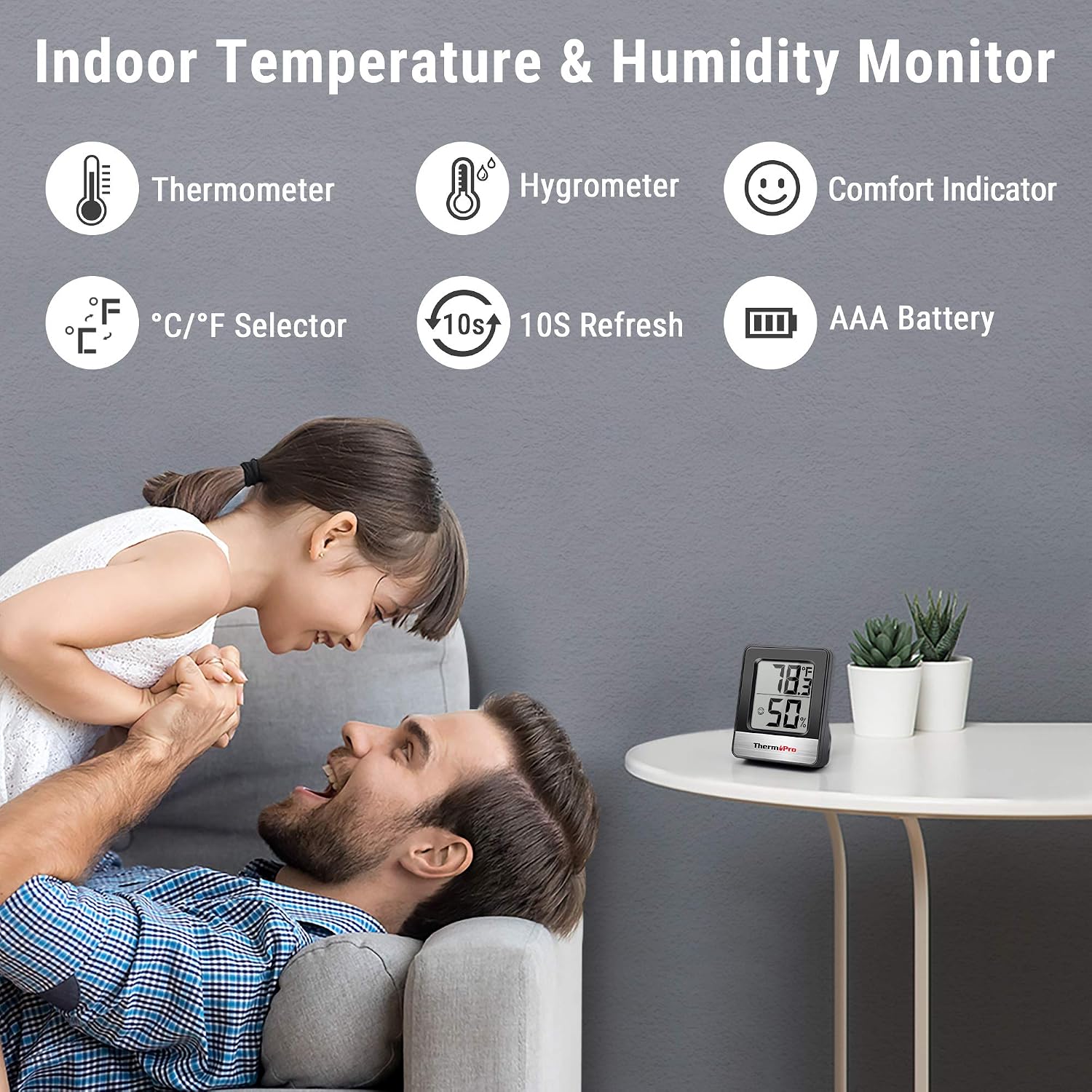 Temppro Tp49 Digital Hygrometer Indoor Thermometer | Humidity Meter Room Thermometer With Temperature And Humidity Monitor Mini Hygrometer (Previously Thermopro)