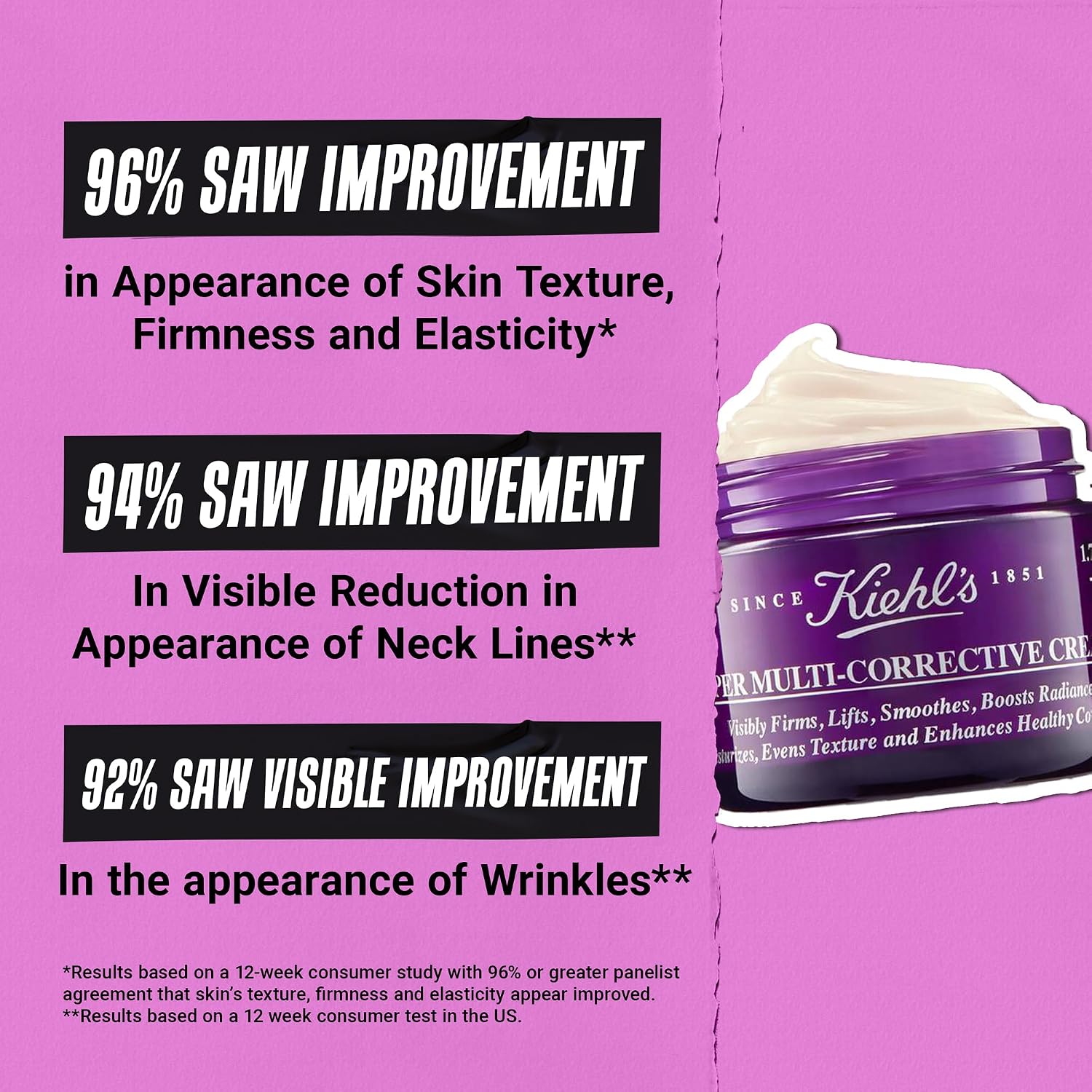 Kiehl'S Super Multi-Corrective Cream, Anti-Aging Wrinkle Reducing Face And Neck Cream, Evens Skin Tone, Smooths Skin Texture, Fast-Absorbing And Lightweight, For All Skin Types, Paraben-Free