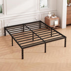 Hafenpo 18 Inch Full Bed Frame - Sturdy Metal Platform Full Size, No Box Spring Needed, Heavy Duty, Easy Assembly, Strong Bearing Capacity, Under Bed Storage, Black