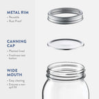 Paksh Novelty Wide Mouth Mason Jars With Lids 32 oz – Glass Quart Mason Canning Jars, Large Mason Jar Wide Mouth for Canning, Pickling, Jelly Preserving & Meal Prep, 2-Pack