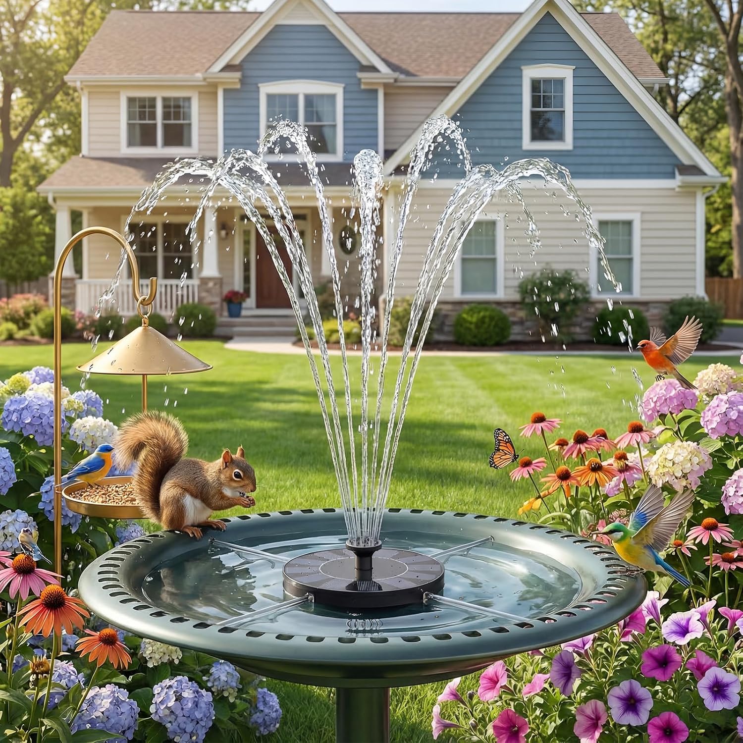 Aisitin Solar Fountain Pump With 6 Nozzles, 2026 Solar Bird Bath Fountains | Upgraded Floating Solar Water Fountain For Garden, Pond, Pool, Fish Tank, Backyard & Outdoor