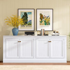 Amerlife 72" Farmhouse Sideboard Buffet Cabinet With Barn Doors | Large Storage Console Table, With Adjustable Shelves, Coffee Bar/Tv Stand For Living Room, Kitchen, Entryway, White