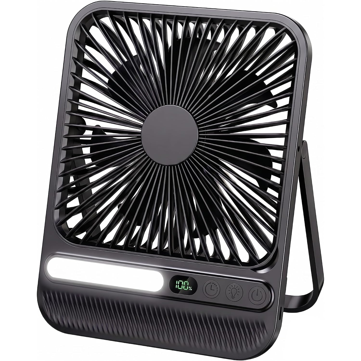 8000Mah 28Hrs Portable Travel Fan With Timer&Light, Ultra-Thin,7In | 28H Max Cooling Time,<42Db Quiet For Sleeping,Cruise Approved,4 Speeds,Led Display,Battery Powered Fan For Hotel Office