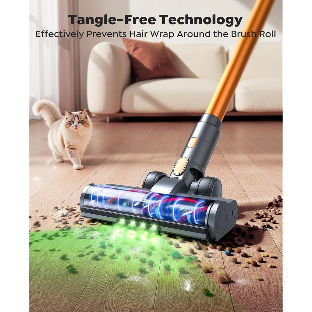 Cordless Vacuum Cleaner, 55Kpa 650W 70Mins Stick Vacuum Cleaners For Home, Self-Standing Handheld Vacuum With 3.3Ft Extendable Hose, Led Touch Screen For Pet Hair/Floor/Carpet
