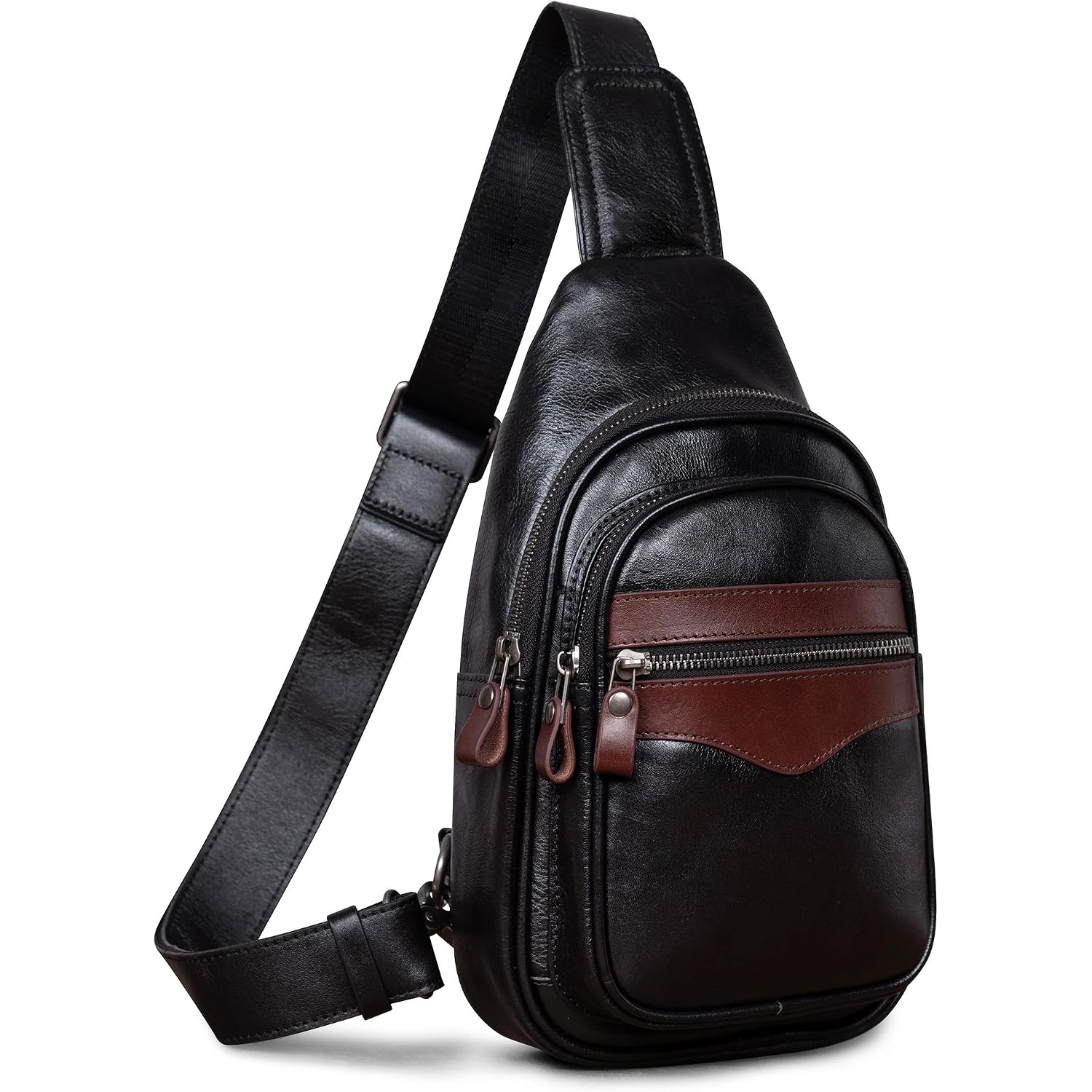 Genuine Leather Sling Bag For Men And Women Crossbody Shoulder Bag Sling Backpack Chest Purse Carry On Casual Daypack | Genuine Leather