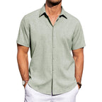 J.Ver Men'S Linen Shirts Casual Short Sleeve Button Down Shirt Beach Vacation Cruise Summer Wedding Cotton Tops
