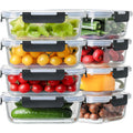 8 Pack 36Oz Large Glass Meal Prep Containers With Lids, Glass Food Storage Containers With Leak Proof Snap Lock Lids , Airtight Bento Lunch Boxes, Kitchen Storage, Oven, Freezer And Dishwasher Safe