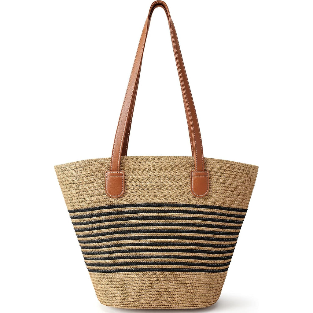 Beach Bags for Women, Summer Straw Beach Bag Straw Purse Shoulder Handbags Large Beach Tote for Summer Vacation