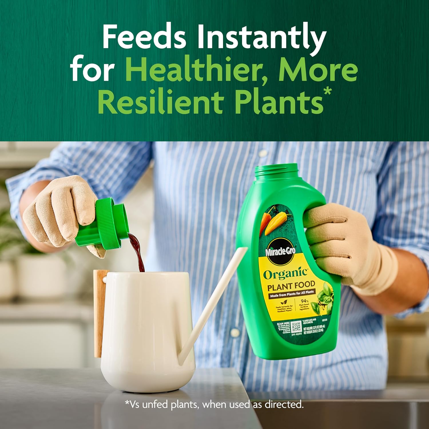 Miracle-Gro Organic Plant Food, 32 Fl. Oz. | Use With Indoor Or Outdoor Plants, Organic Liquid Fertilizer For Containers And In-Ground Gardens, Omri Listed