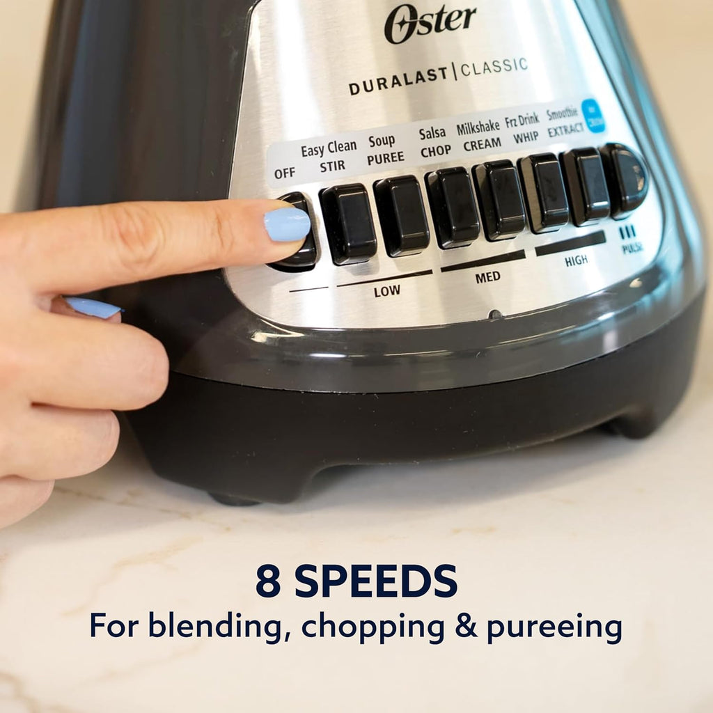 Oster® Classic Series 8-Speed Blender with 6-Cup Glass Jar, Gray