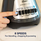 Oster® Classic Series 8-Speed Blender with 6-Cup Glass Jar, Gray