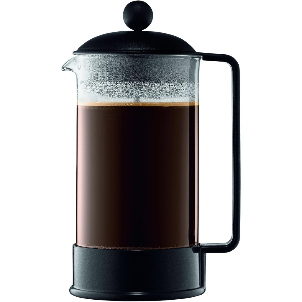 Bodum 34Oz Brazil French Press Coffee Maker, High-Heat Borosilicate Glass, Black - Made In Portugal