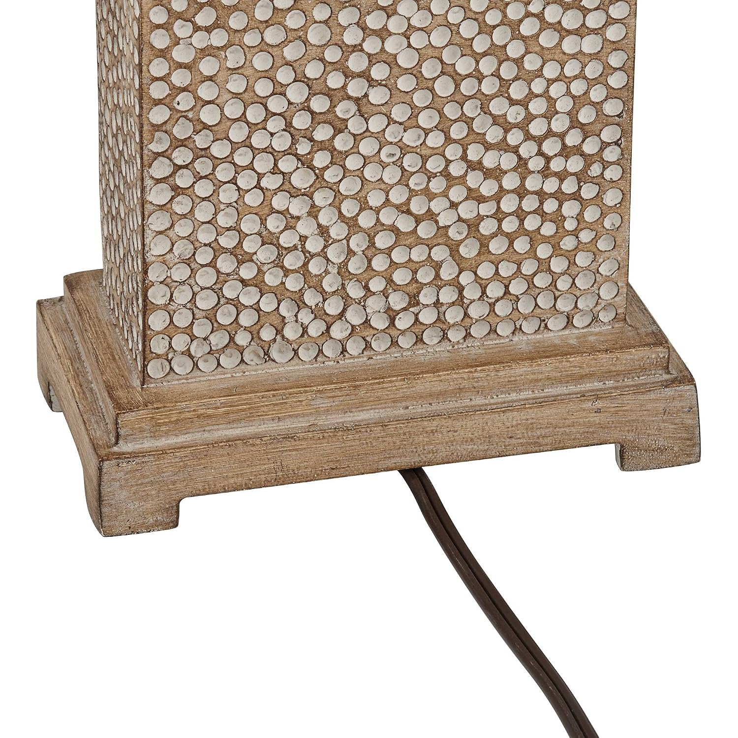 Caldwell 26 3/4" Tall Table Lamps Set Of 2 Hammered Base Farmhouse Rustic | Faux Wood Earth Bedroom Living Room House Home Bedside Nightstand Office Family Oatmeal Rectangular Shade