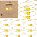 Tondiamo 12 Sets Baseball Volleyball Softball Soccer Tennis Bracelet for Women Dainty Gold Plated Heart Bracelets Sport Lovers Gifts with Inspirational Cards Sports Jewelry Gifts