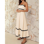 Zesica Women'S 2026 Summer Spaghetti Straps Sleeveless Backless Sundress Flowy Smocked Lace Swing A Line Midi Dress