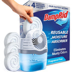 Damprid Reusable Moisture Absorber With 4 Drop-In Tablets, Fragrance Free, 15.8 Oz., Attract And Trap Excess Moisture & Eliminate Musty Odors For Cleaner, Fresher Air