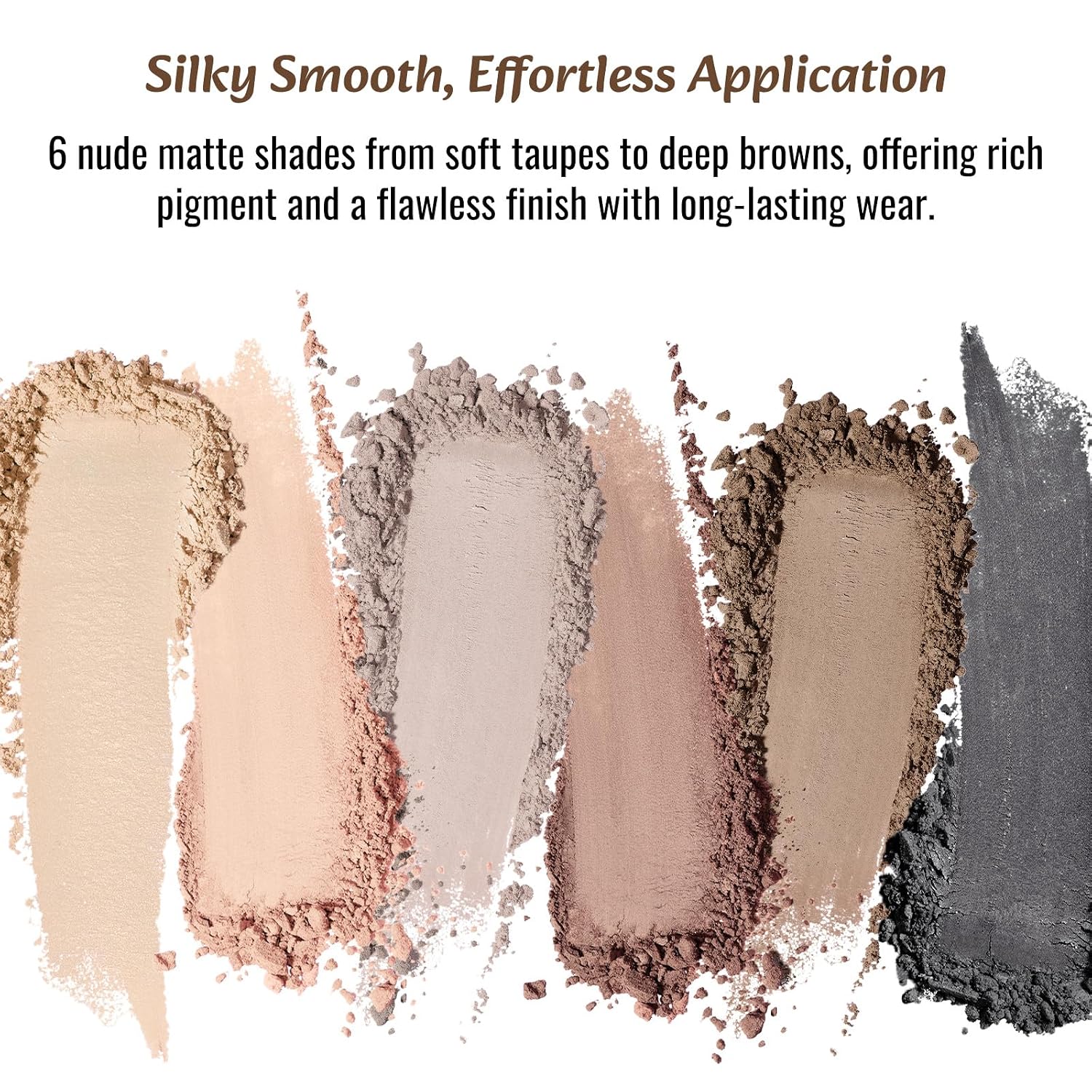 Neutral Nude Matte Mini Eyeshadow Palette, 6 Colors Smoky Taupe & Brown Travel Size Eye Shadows, Highly Pigmented, Long-Lasting, Vegan Makeup Palette With Mirror For Daily Use