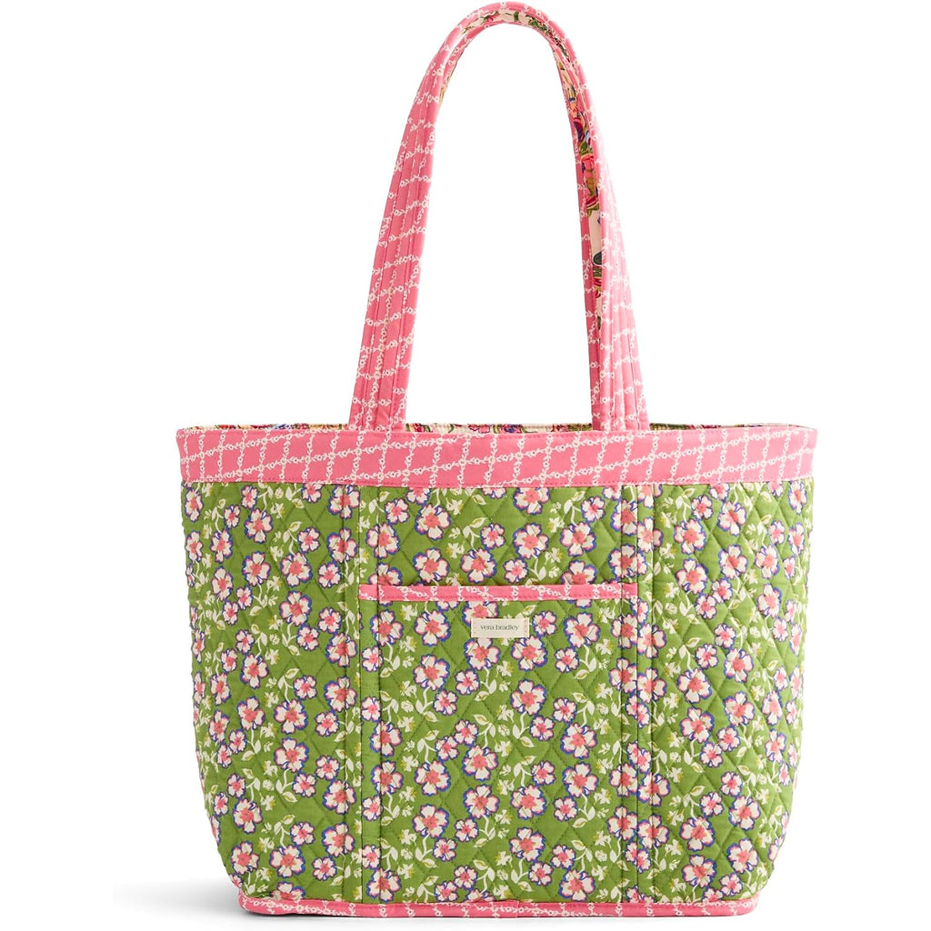 Vera Bradley Women'S Premium Cotton Hathaway Tote Bag – Quilted Reversible Shoulder Purse