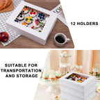Hoewina 6Pcs Cupcake Boxes - Hold 12 Count Cupcake Containers With Window, Food Grade Cupcake Holder Easy Transport And Presentation - Ideal For Cupcakes, Desserts, And More