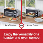 Hamilton Beach 2-In-1 Countertop Toaster Oven & Long Slot 2 Slice Toaster | Versatile Toasting & Baking | Auto Shut Off | Shade Selector & Temperature Control |Compact Retro Design | Black | 22725