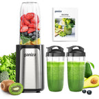 Ganiza Blender for Smoothies, 14Pcs Personal Blender for Shake and Smoothies for Kitchen with 3 Portable Cups (1x24oz & 2X17oz), Single Serve Smoothie Maker, Nutritious Recipe