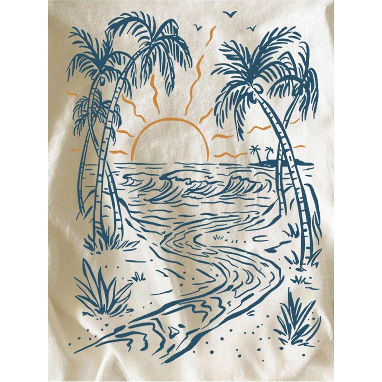 SOLY HUX Women's Graphic Tshirts Tropical Print Short Sleeve Crew Neck Vacation Summer Tee Tops Apricot Graphic
