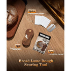 Bread Lame, Scoring Tool For Sourdough With 5 Retractable Razor Blades, Professional Dough Scorer With Magnetic Safety Design, Bread Slashing Tool, Sourdough Knife Supplies For Baking (Walnut)