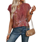 Womens Summer Tops V Neck T Shirts Cap Sleeve Business Casual Outfits Loose Fit Beach Vacation Clothes Basic Tees